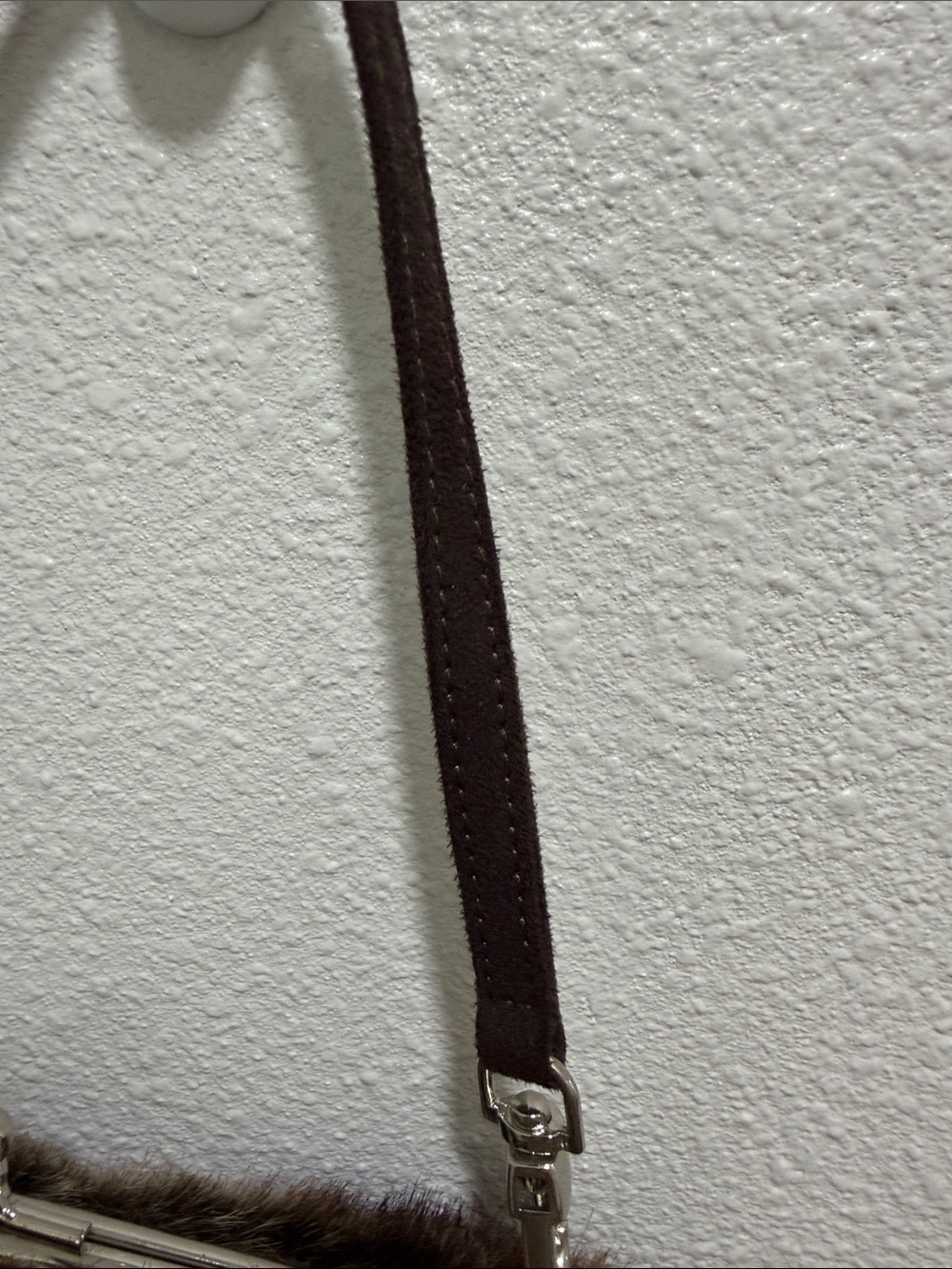 Y2K Faux Fur Clutch Handbag with Removable Strap - Brown - Picture 4 of 4